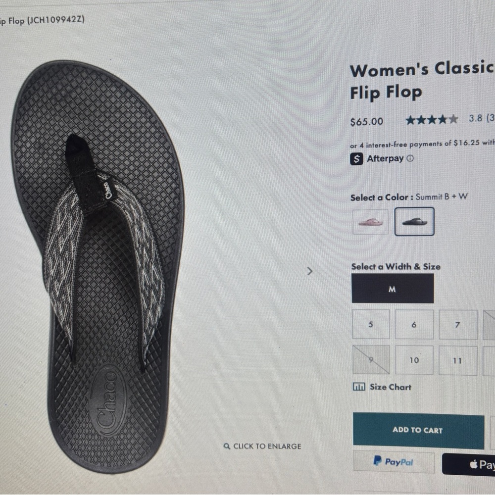 Chaco Women's Summit Black Flip Flop